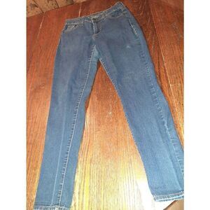 Size 4 Old Navy Mid Rise Super Skinny Denim Blue Jeans with Pockets Belt Loops